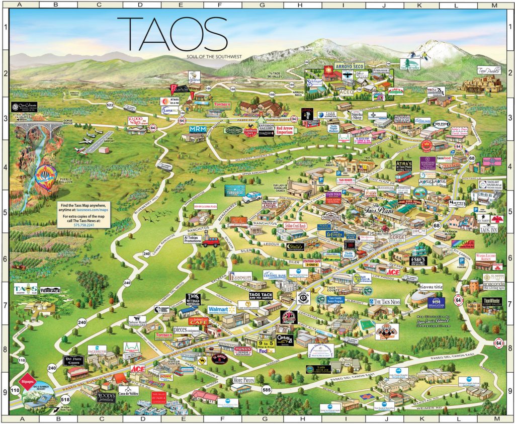 Taos illustrated Map