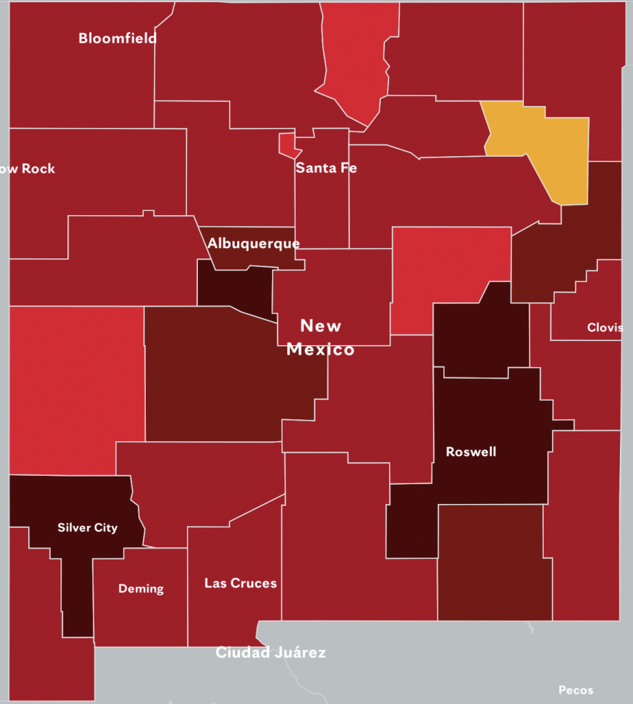 New Mexico COVID-19 Map January